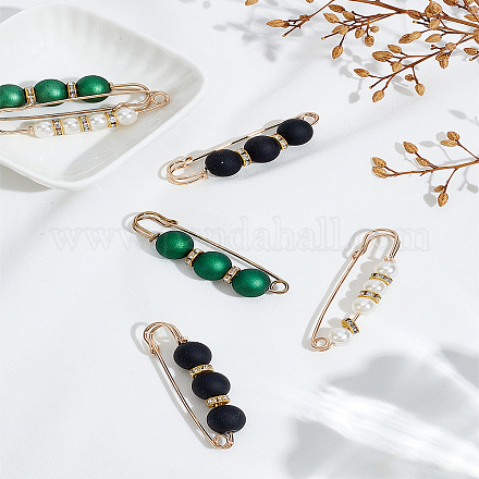 6 шт. 3-х цветные броши-булавки с имитацией жемчуга&nbsp;JEWB-LP0004-98-1