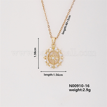 Элегантное овальное колье с подвеской в форме звезды из латуни с микропаве для женщин для женщин YM2366-4-1