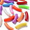 Opaque Acrylic Beads, Curved Tube, Mixed Color, 32x9.5x8mm, Hole: 1.8mm, about 330pcs/500g