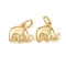 Brass Charms, Elephant Charms, Real 18K Gold Plated, 10x11x3.5mm, Hole: 3.5mm