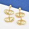 304 Stainless Steel Dangle Stud Earrings, Golden, Shell Shape, 47.5mm
