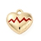 Alloy Enamel Charms, Heart Charm, Golden, Red, 11.5x11.5x5.5mm, Hole: 1.5mm