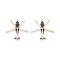 Alloy & Enamel Pendants, Helicopter Charms, Golden, Gray, 37x37x1mm, Hole: 1.8mm