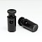 Iron Spring Eco-Friendly Plastic Cord Locks, Dyed, 1-Hole, Black, 27x12mm, Hole: 5.5mm