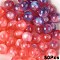 50Pcs Opaque UV Reactive Beads, Color Changing Beads, Round, with Glitter Powder, Salmon, 10mm, Hole: 1.6mm