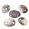 Natural Shell Carved Cabochons, Hollow Oval, Seashell Color, 42~51x33~37x3~4.5mm