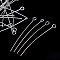 Iron Eye Pin, Cadmium Free & Lead Free, Silver Color Plated, 50x0.7mm, Hole: 2mm, about 4200pcs/1000g