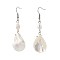 Natural Spiral Shell Beads Dangle Earrings, with Natural Freshwater Pearl, 304 Stainless Steel Earring Hooks, 59~61mm