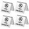 4Pcs Stainless Steel Hotel Resturant Table No Smoking Tent Sign, Stainless Steel Color, Black, 50x50x1.2mm