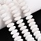 Natural White Jade Beads Strands, Rondelle, 11.5~12x5~5.5mm, Hole: 0.6~1mm, about 59~60pcs/strand, 12.99~13.58''(33~34.5cm)