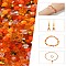 Mixed Styles Glass Beads, Faceted, Bicone, Orange, 4x4mm, Hole: 1mm, about 500pcs/set