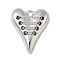 Alloy Pendants, Heart, Rack Plating, Platinum, 23.5x19.5x5mm, Hole: 2mm