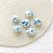 Shell Shape Handmade Porcelain Beads, Deep Sky Blue, 12~12.5x13~13.5x7~7.5mm, Hole: 1.8~2mm