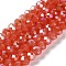 Baking Electroplate Glass Beads Strands, AB Color, Faceted, Round, Tomato, 10x8mm, Hole: 1mm, about 60~61pcs/strand, 46~48cm