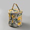 Polycotton Knitting Zipper Cylinder Bag, Yarn Storage Organizer, Lemon, 14.5x13.8cm