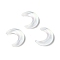 K9 Glass Cabochons, with Glitter Powder, Moon, White, 11x9x2.5mm