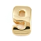 Number 9 Brass Beads, Long-Lasting Plated, Rack Plating, Lead Free & Cadmium Free, Real 18K Gold Plated, 14x9x5mm, Hole: 11x3mm