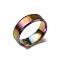 201 Stainless Steel Wide Band Finger Rings for Women Men, Plain Band Rings, Rainbow Color, 8mm, Inner Diameter: US Size 13(22.2mm)