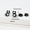 201 Stainless Steel Stud Earrings, Black, Cat Shape, 8x7mm