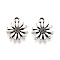 Tibetan Style Alloy Pendants, Flower Charms, Antique Silver, 14.5x12x2.5mm, Hole: 1.4mm, about 1250pcs/1000g