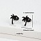 201 Stainless Steel Stud Earrings, Black, Tree, 8x11mm