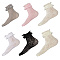 8 Pairs 6 Colors Nylon Women's Socks, Lace Japanese Jk Lolita Socks, Mixed Color, 260~270x60mm