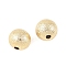 Brass Spacer Beads, Cadmium Free & Nickel Free & Lead Free, Round, Textured, Real 18K Gold Plated, 6mm, Hole: 1.4mm