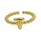 Brass Cuff Open Rings, Golden, Letter T, Inner Diameter: Adjustable