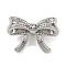 Brass Pendants, Cadmium Free & Nickel Free & Lead Free, Bowknot Charms, Platinum, 9.5x13.5x7mm, Hole: 1.6mm