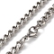 304 Stainless Steel Cuban Link Chain Necklaces for Men, Stainless Steel Color, 23.62 inch(60cm), link: 7x5x1.5mm