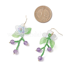 Цветок стеклянный бисер мотаться серьги&nbsp;EJEW-MZ00663