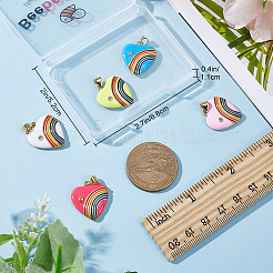 5 шт. 5 цвета латунные подвески с микропаве и кубическим цирконием&nbsp;ZIRC-BBC0002-22