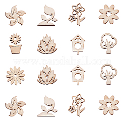 Незавершенные украшения из дерева&nbsp;WOOD-CJ0001-44