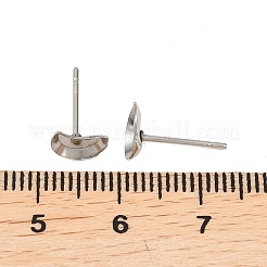 Устойчивые к потускнению серьги-кабошоны из нержавеющей стали 304 пустые оправы&nbsp;STAS-Q170-08