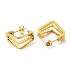 Серьги-гвоздики из нержавеющей стали 304 с тройным слоем ионного покрытия (IP)&nbsp;EJEW-A089-01G