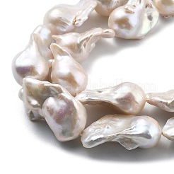 Нити натуральных бусин с ядровым жемчугом&nbsp;PEAR-B004-15N-05A-02