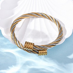 Браслеты-торсионы из нержавеющей стали 304 для женщин&nbsp;BJEW-P310-21GP