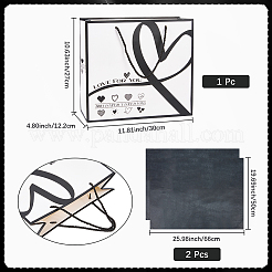 1 шт. бумажные пакеты с черным рисунком в виде сердца и ручками&nbsp;ABAG-SP0001-17