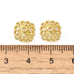 Колпачки для бусин из прозрачного кубического циркония в форме цветка из латуни&nbsp;KK-V008-01G