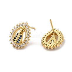 Серьги-гвоздики со святым кубическим цирконием&nbsp;EJEW-F313-03G