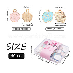 40шт 5 цвета подвески из цинкового сплава с эмалью&nbsp;ENAM-MP0001-03