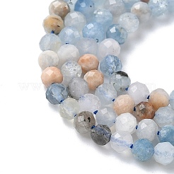 Природные Аквамарин бисер нитей&nbsp;G-L651-C09-4mm