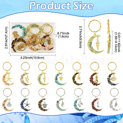 7 брелок в виде луны из натуральных и синтетических драгоценных камней&nbsp;KEYC-FS00046-02