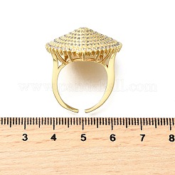 Латунные микро проложить манжеты кольца кубического циркония&nbsp;RJEW-V007-06G