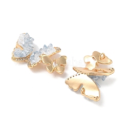 Звенья-бабочки из натурального кристалла кварца&nbsp;KK-B102-15G