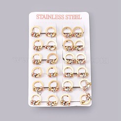 Серьги-гвоздики из нержавеющей стали 304&nbsp;EJEW-O087-05