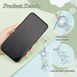 Стеклянный кулон в виде цветка&nbsp;HJEW-AB00462