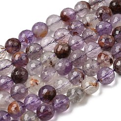 Натуральные фиолетовые фантомные кварцы&nbsp;G-Z127-B01-8mm