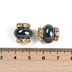 Бусины из смолы с латунными стразами рондель&nbsp;KK-H490-05G-09