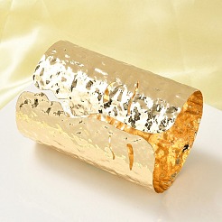 Текстурированные литые открытые браслеты-манжеты для женщин&nbsp;LS-BJEW-K272-04G